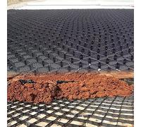 Ground Grid Paver - Gravel Stabilization Mesh for Driveways Retaining Walls Erosion Control & Heavy Traffic Areas Permeable (Size: 2x8m/6.5x26ft)