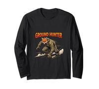 Ground Hunter Fox Tactical Motion Graphic Design Long Sleeve T-Shirt