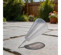 Ground-Insert Rain Gauge with Cone Profile and Legible Scale for Tracking Water Accumulation in Garden Environments