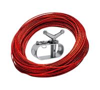 Ground Pool Winter Cover Cable Winch Set, Coated Steel Tightening Line Serving Round Oval Rectangular Frame Use Winter Cover Cable Replacement Hand Crank Winch Set Coated Steel Ground Pool Perimeter