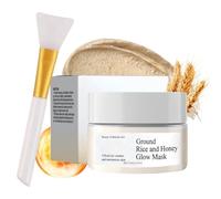 Ground Rice and Honey Glow Mask - Glass Skin Mask for Women - Rice Mud Mask - Face Masks Skincare with Rice Extract - Hydrating Face Mask - Gentle Exfoliation & Antioxidant Boost (150g）