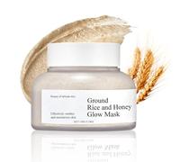 Ground Rice and Honey Glow Mask, Rice Mud Mask, Glass Skin Mask, Face Masks Skincare with Rice Extract, Hydrating Face Mask, Deep Cleansing, Reducing Pores, Clay Mask for Women with All Skin Types