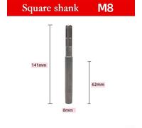 Ground Rod Driver Tool for Hammer Drills - Forged Chromium-Vanadium Steel Socket Wrench for Earth Stakes, M8 to M20, 141-180 mm Len(M8)