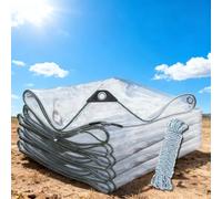 Ground Sheets for Camping 2 x 4.5 m, Tear-Proof, Mould-Proof, Rope-Reinforced Edges, Resistant, Easy to Wash, Clear, Transparent Tarpaulin with Eyelets with Eyelets for Truck,Wood,Roof, A