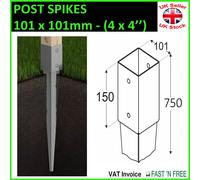GROUND SPIKE ANCHOR Galvanised Drive-in Post PERGOLA Support Holder 101 x 101 mm
