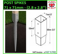 Ground Spike Heavy Duty Galvanised Drive-In Pergola Post Anchor Support Stakes 71X71mm - 600mm