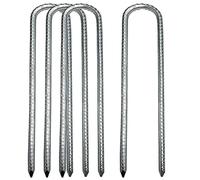 Ground Stakes Steel Rebar Stakes Tents Nails Heavy Duty Garden Stake Ground Anchor Pegs U Shaped Metal Fences Stake for Trampolines Camping Canopies Sheds Swing Sets, 12inch 4 Pack