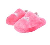 Ground Up Barbie Kids Slippers Platform Spa Slippers with Embroidery, Pink, 2-3 Little Kid
