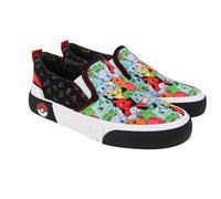 Ground Up Pokemon Youth Boys Slip Ons, Bk-red, 3-3.5 Big Kid