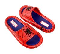 Ground Up Spider-Man Webbed Logo Men's Cloud Comfort Foam Slide Sandals (UK Footwear Size System, Adult, Men, Numeric Range, Medium, 10, 11)