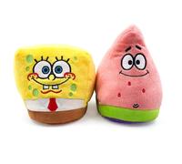Ground Up SpongeBob SquarePants and Patrick Fuzzy Slippers (Women's UK Size, UK Footwear Size System, Adult, Women, Numeric Range, Medium, 3, 4)