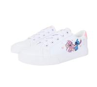 Ground Up Stitch and Angel Womens Sneakers Low Top Lace Up, White, 8 UK