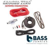 Ground Zero 1500 Watts 7 AWG Gauge Car Amplifier Amp Sub Woofer Full Wiring Kit