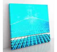 Ground Zero in New York City Painting Modern Canvas Wall Art Print Ready to Hang, Framed Picture for Living Room Bedroom Home Office Décor, 50x50 cm (20x20 Inch)