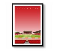 GroundDesigns ABERDEEN FC Football Gift PITTODRIE Stadium Art Unframed A3 Print