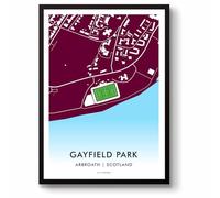GroundDesigns ARBROATH FC Football Gift GAYFIELD PARK Stadium Art Map Unframed A3 Print