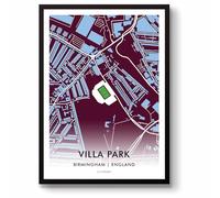 GroundDesigns ASTON VILLA Football Gift VILLA PARK Stadium Art Map Unframed A3 Print Poster AVFC
