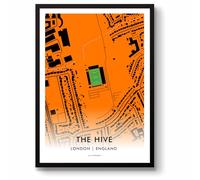GroundDesigns BARNET FC Football Gift THE HIVE Stadium Art Map Unframed A3 Print