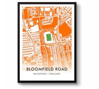 GroundDesigns BLACKPOOL FC Football Gift BLOOMFIELD ROAD Stadium Art Map Unframed A3 Print BFC