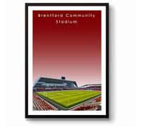 GroundDesigns BRENTFORD FC Football Gift GTECH COMMUNITY STADIUM Art Unframed A3 Print BFC