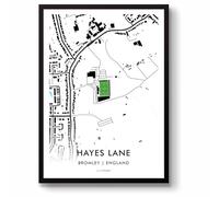 GroundDesigns BROMLEY FC Football Gift HAYES LANE Stadium Art Map Unframed A3 Print