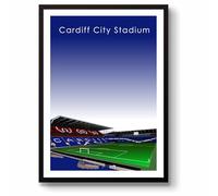 GroundDesigns CARDIFF CITY STADIUM Football Gift Art Unframed A3 Print