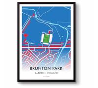 GroundDesigns CARLISLE UNITED Football Gift BRUNTON PARK Stadium Art Map Unframed A3 Print CUFC