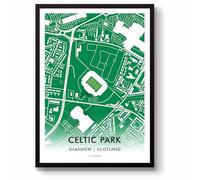 GroundDesigns CELTIC FC Football Gift CELTIC PARK Stadium Art Map Unframed A3 Print Parkhead