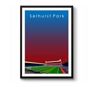 GroundDesigns CRYSTAL PALACE Selhurst Park Stadium Wall Art | Football Gift | Unframed A3 Print