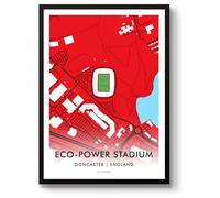 GroundDesigns DONCASTER ROVERS Football Gift ECO-POWER STADIUM Art Map Unframed A3 Print DRFC