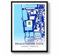 GroundDesigns EVERTON FC Football Gift BRAMLEY-MOORE DOCK Hill Dickinson Stadium Map Unframed A3 Art Print EFC