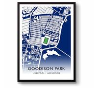 GroundDesigns EVERTON FC Football Gift GOODISON PARK Stadium Art Map Unframed A3 Print EFC