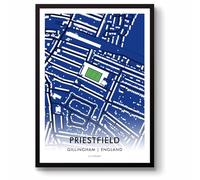 GroundDesigns GILLINGHAM FC Football Gift PRIESTFIELD Stadium Art Map Unframed A3 Print GFC