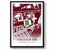 GroundDesigns HEART OF MIDLOTHIAN Football Gift TYNECASTLE PARKStadium Art Map Unframed A3 Print HEARTS