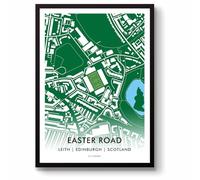 GroundDesigns HIBERNIAN FC Football Gift EASTER RD Stadium Art Map Unframed A3 Print HIBS
