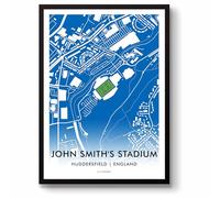 GroundDesigns HUDDERSFIELD TOWN AFC Football Gift JOHN SMITH'S STADIUM Art Map Unframed A3 Print HTAFC