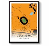 GroundDesigns HULL CITY FC Football Gift MKM STADIUM Art Map Unframed A3 Print HCAFC