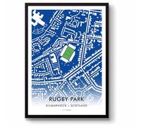 GroundDesigns KILMARNOCK FC Rugby Park BBSP Stadium Map | Football Gift | Unframed A3 Art Print