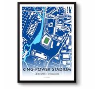 GroundDesigns LEICESTER CITY Football Gift KING POWER STADIUM Art Map Unframed A3 Print LCFC