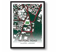 GroundDesigns LEICESTER TIGERS Rugby Union Gift WELFORD ROAD Stadium Art Unframed A3 Print