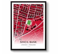 GroundDesigns LINCOLN CITY Football Gift SINCIL BANK LNER STADIUM Art Map Unframed A3 Print IMPS