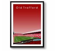 GroundDesigns MAN UNITED Football Gift OLD TRAFFORD Manchester Stadium Art Unframed A3 Print MUFC