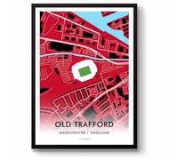 GroundDesigns MAN UNITED Football Gift OLD TRAFFORD Manchester Stadium Unframed Art Map A3 Print MUFC