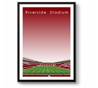 GroundDesigns MIDDLESBROUGH FC Football Gift RIVERSIDE STADIUM Art UNFRAMED A3 Print