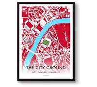 GroundDesigns NOTTINGHAM FOREST Football Gift CITY GROUND Stadium Map Unframed A3 Art Print NFFC