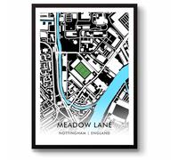 GroundDesigns NOTTS COUNTY FC Football Gift MEADOW LANE Stadium Art Map A3 Print NCFC