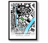 GroundDesigns NOTTS COUNTY FC Meadow Lane Stadium Map | Football Gift | Unframed A3 Art Print
