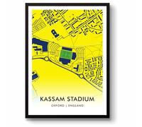GroundDesigns OXFORD UNITED Football Gift KASSAM STADIUM Art Map Unframed A3 Print OUFC