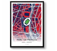 GroundDesigns PARIS SAINT-GERMAIN Football Gift PARC DE PRINCES Stadium Art Map Unframed A3 Print PSG