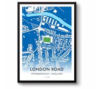 GroundDesigns PETERBOROUGH UNITED Football Gift LONDON ROAD Stadium Art Map Unframed A3 Print POSH